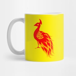 phoenix peacock ecopop in fire Mug